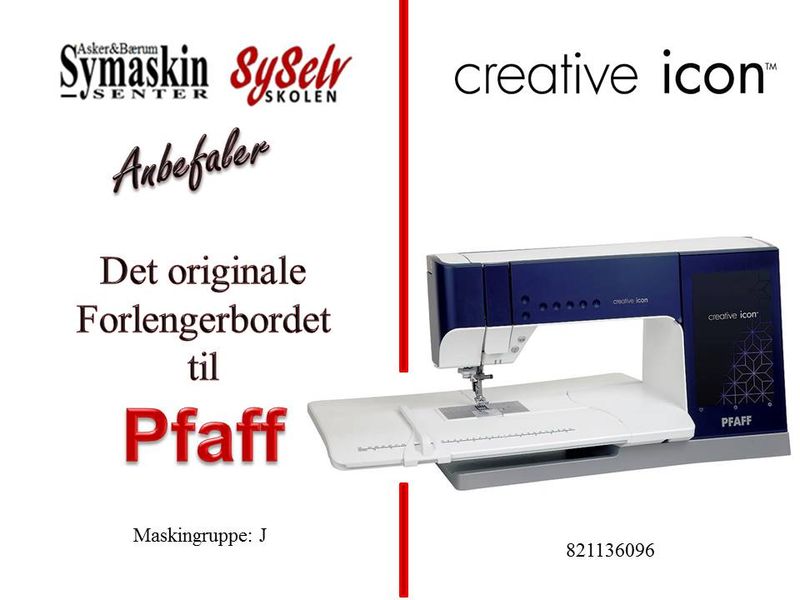 Pfaff Icon forlengerbrod