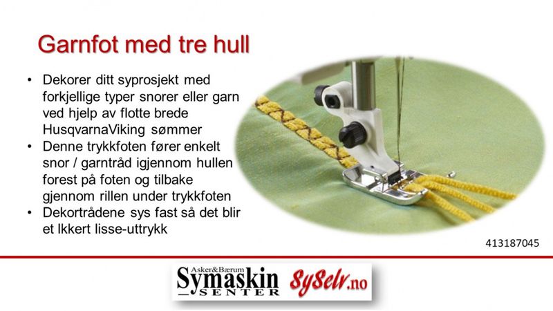 Garnfot med tre hull